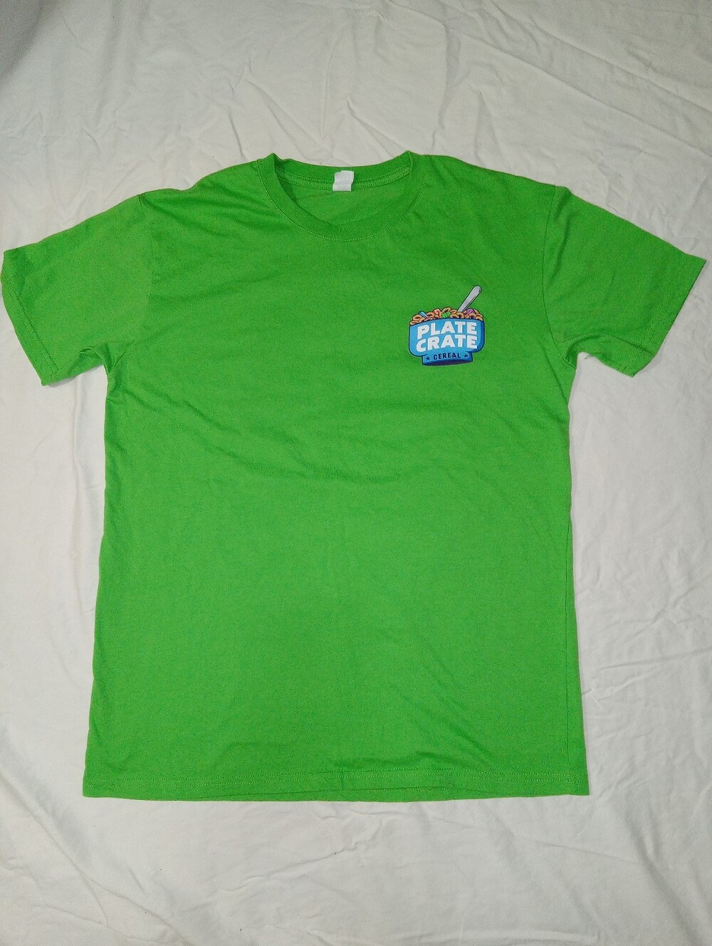 Plate Crate Cereal  Green T-Shirt Medium
